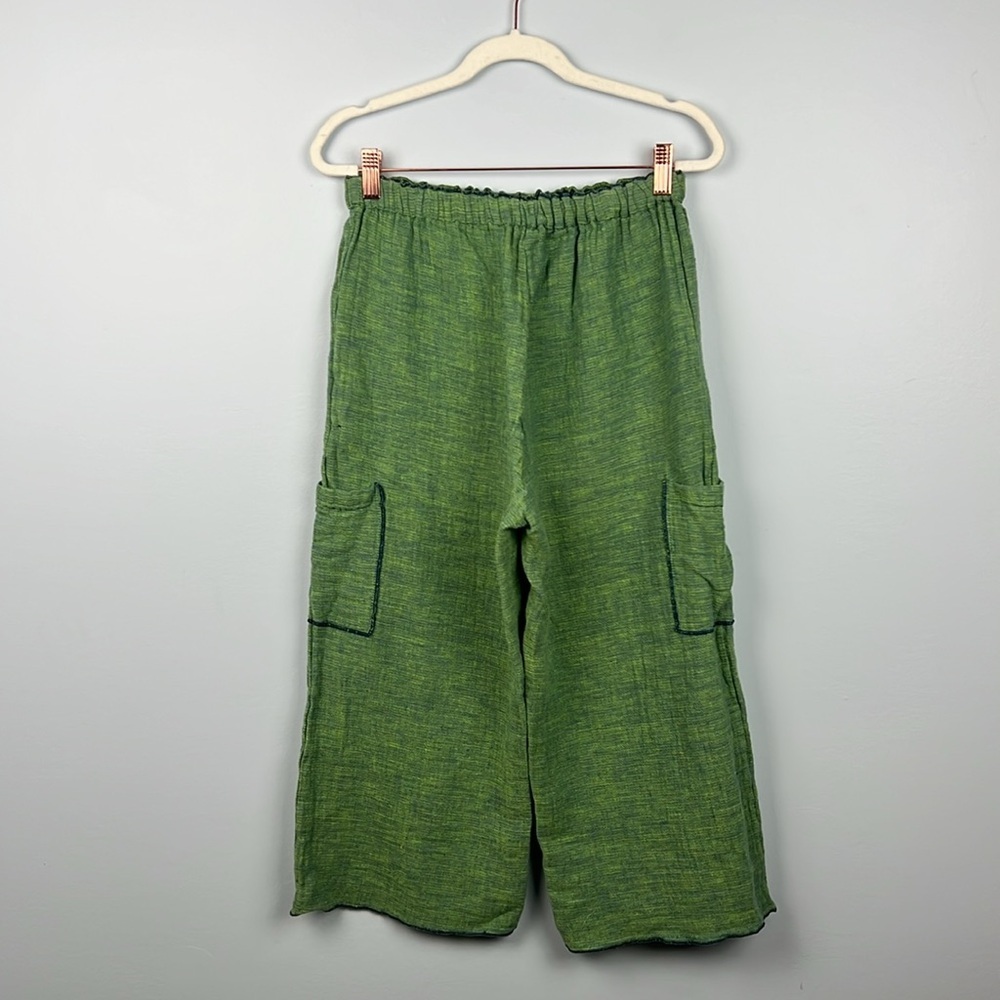 CLICK by Color me Cotton 100% linen medium 2 piece women’s set reversible pants - Picture 9 of 12